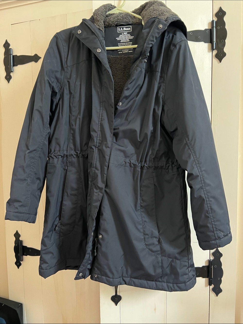L.L. Bean Women's Black Hooded Trench Coat